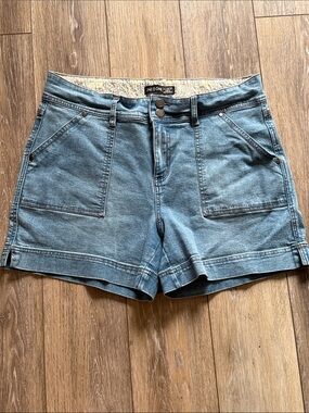 one 5 one Light Blue Denim Utility Shorts